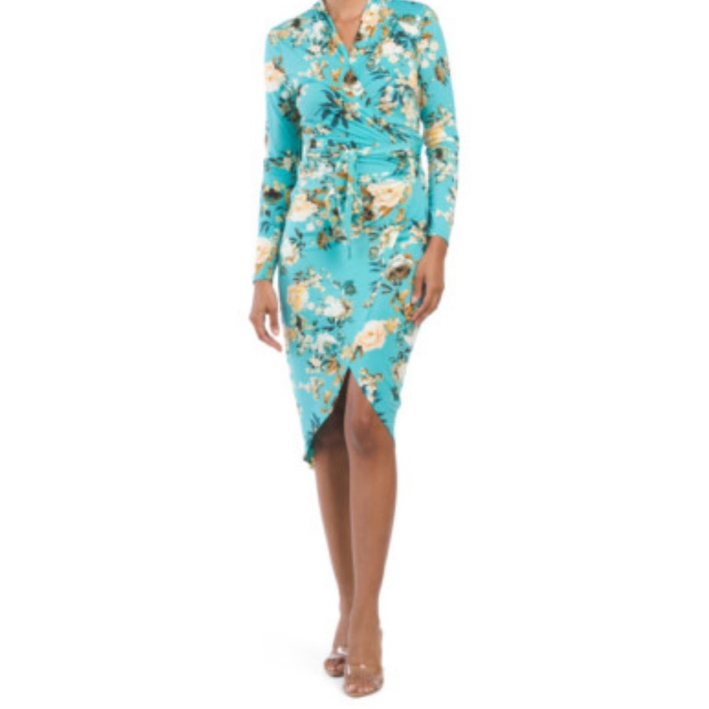 Rachel Rachel Roy Wrap Dress Long Sleeve MIDI Length Size Medium